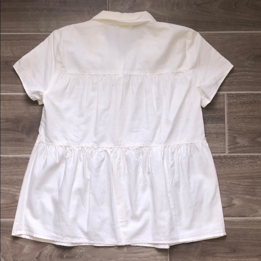 White button up peplum blouse - Picture 2 of 4